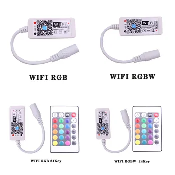 Wifi แบบสี RGB/RGBW นำ Controller มินิ DC12V กับ RF IR 24Key การควบคุมระยะไกลสำหรับ RGB/RGBW นำเธอ 50503528 RGB RGBW ไฟ