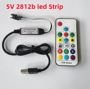 WS2812B WS2811 SK6812 นำ Controller RGB Dimmer 5V RF เครือข่ายไร้สาย 3Pin แจ็คพอร์ต USB ผลส่งออก WS2812B RGB ให้เธอทางไกล Controller