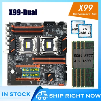 X99 Motherboard ตั้งคู่หน่วยประมวลผลกับ E52680 V464GB DDR4 แพ 2400mhz สนับสนุน USB3.0 SATA3 เอ็ม 2 X99 ป้องคอมโบ