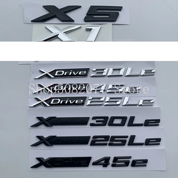 XDrive 25e 30e 45e จดหมาย Emblem ด้าน Fender ด้านหลังท้ายรถบูตเครื่องรถหยิบสติ๊กเกอร์สำหรับบีเอ็มดับเบิลยู X1 เอ็กซ์ 5 ซักหน่อใหม่พลังงานด้านมันผิวดำ