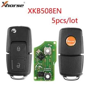 XHORSE XKB508EN สายรีโมทอเนกประสงกุญแจ 2 ปุ่ม Fob สำหรับ VW B5 รูปแบบสำหรับ Xhorse VVDI กุญแจเครื่องมือ 5Pcs/มากมาย