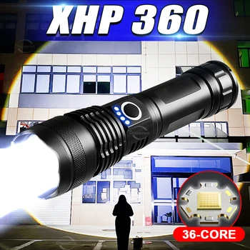 XHP360 นำไฟฉาย 18650 Name เผา 5000mAh XHP50 อุปกรณ์ทางเทคนิคไฟฉายกับพอร์ต Usb ตั้งข้อหา Waterproof ต่างกันมาทำงานแสงสว่าง