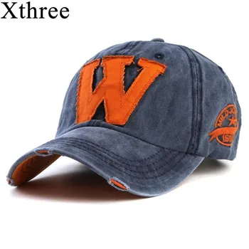 Xthree ร้อนแรงค็อตตอน embroidery จดหมายยังสวมหมวกเบสบอล snapback นฝาด้านบน/ด้านล่างติดตั้งกระดูก casquette หมวกสำหรับคนกำหนดหมวก