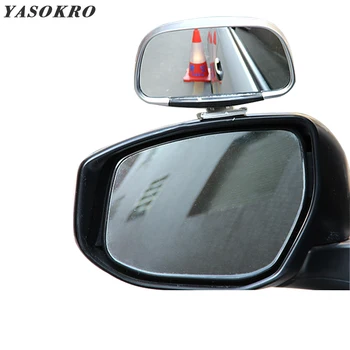YASOKRO รถจุดบอดกระจก 360 การหมุน Adjustable ด้านหลังมุมมองกระจกว้างมุมมอง Convex เลนส์สำหรับจอดรถมู่บ้านกระจก