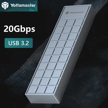 Yottamaster เอ็ม 2 NVME NGFF SATA Enclosure 20Gbps พอร์ต USB เป็นประเภท C งเว็บเบราว์เซอร์ภายนอกล้องที่มีความคมชัดสูงนะเอ็ม 2 คดี SSD ห้องเก็บของกล่องฮาร์ดดิสก์ของบ้านเพื่อฉลองชนแก้วหน่อแล็ปท็อป