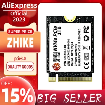 Zhike ZK7401TB 2230 เอ็ม 2 NVMe PCIe 4.0 SSD เหนือไอดาดฟ้า Rog Aliado GPD Superfície แล็ปท็อปจารึกมินิ Comput