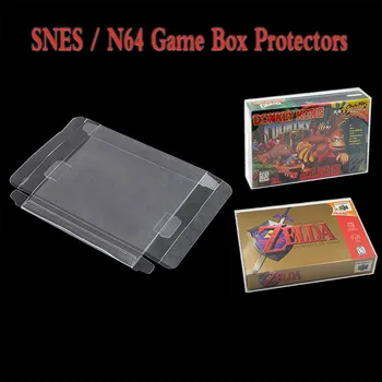 ZUIDID 10pcs ชัดเจนสัตว์เลี้ยงพลาสติกแสดงกล่องผู้ปกป้องคดีเสื้อปกป้อง SNES N64 CIB กใส่ลงกล่องเกมส์ตลับหมึกล่อง