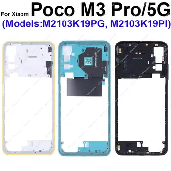 กลางเฟรมสำหรับ Xiaomi POCO M3 มืออาชีพ M3 มืออาชีพ 5G อนกลางบ้านพักโฮล์เดอร์ปกปิด Bezel นที่จะมาแทนอยู่กับระดับเสียงกุญแจ