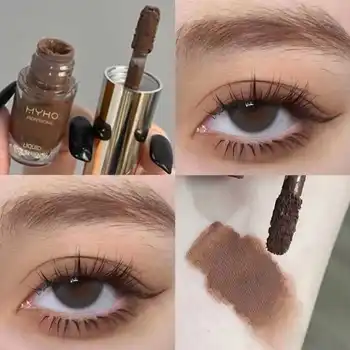 กากเพชรสีน้ำตาลของเหลว Eyeshadow อยู่ Contour รุ่ Pigment ดี Shimmer ด้านธรรมชาติและที่แก้มนั่งดื่มกาแฟเงาของครีมเครื่องสำอางค์ที่ตา