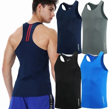 กำลังเสื้อกั๊กแห้งเหมาะกับการฝึกออกกำลังยิมคนเสื้อเสื้อ Fitness แน่นชุดกีฬา Bodybuilding Sleeveless เสื้อ Crossfit