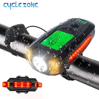ขี่จักรยานแสงสว่างจัดบ Speedometer พอร์ต USB Name Headlight สุดยอดแสงสว่างนำหน้า 5 องของการให้แสงโหมดสำหรับ Cycling จักรยานแสงสว่าง