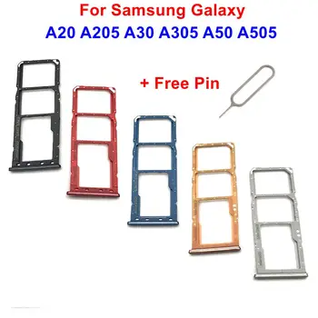 คนใหม่โคร SD การ์ดแผนอะแดปเตอร์ SIM ถาดกระดาษการ์ดโฮล์เดอร์สำหรับ Samsung กาแล็กซี่ A20 A205 A30 SM-A305 A50 A505 A505F A505FM A505FN