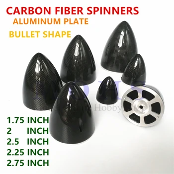 คาร์บอนไฟเบอ spinner อลูมินั่มจากระสุนรูปร่าง 1.7522.252.52.75 นิ้วเต็มไปด้วยคาร์บอนไฟเบอ RC ไฟฟ้าบนเครื่องบิน F3A spinners