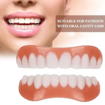 ซิลิโคน Cosmetic Denture ด้าน/ด้านล่างสนใจเหล็กดัดฟั Prosthes ความงามเครื่องมือปกปิดระบบจำลองฟันของซิลิโคน L8m2