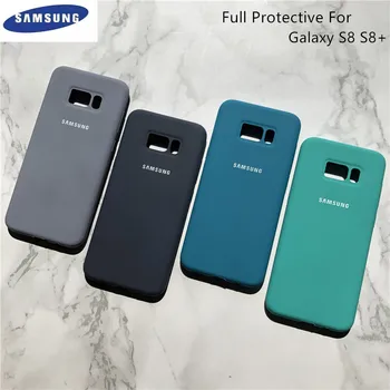 ดั้งเดิม Samsung กาแล็กซี่ S8Plus ของเหลวซิลิโคนคดี Silky สัมผัสอ่อนนุ่มเสร็จกลับมาปกป้องติดตั้งปิดบั Samsung S8+