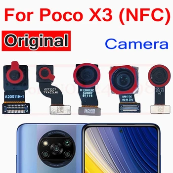 ดั้งเดิมด้านหลังหน้ากล้องสำหรับ Xiaomi มิ Poco X3 NFC M2007J20CG M2007J20CT M2007J20CI ลังเผชิญกับ Selfie หลักกลับกล้อง Flex สายเคเบิล