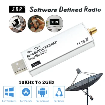 ดิจิตอล SDR ผู้รับ 10KHz จะ 2GHz วิทยุผู้รับ Multifunctional 12-bit ADC ซอฟต์แวร์ผู้รับพอร์ต USB ส่วนติดต่อสำหรับวิทยุอากาศ
