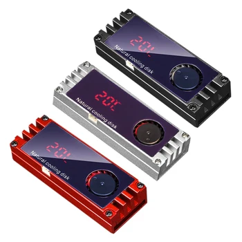 ดิจิตอลอุณหภูมิแสดงผลเอ็ม 2 SSD Heatsink เจ๋งกับเทอร์โบทางใจเย็นแฟนสำหรับ 228022110 NVMe NGFF เอ็ม 2 ของแข็งขับรถของรัฐ