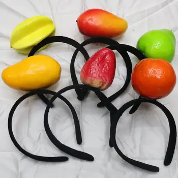 ตลกระบบจำลองผลไม้สี Hoop กล้วยมะนาวอคือที่คาดผมสำหรับผู้หญิงพวกต่อต้า-แอนสีส้มสตรอเบอรี่ Hairbands หัวห่อของขวัญ