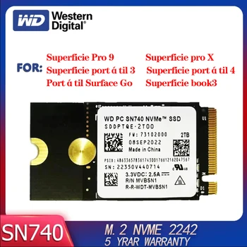 ตะวันตกดิจิตอล SN7401TB 2TB 512GB 256GB เอ็ม 2 NVMe 2242 PCIe4.0x4 SSD แข็งของสถานะของไมโครซอฟร้อนมืออาชีพ X ร้องแล็ปท็อป 3