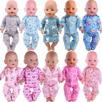 ตุ๊กตากเสื้อผ้าอันสัตว์พิมพ์ Pajama เสื้อสำหรับ 18 นิ้วอเมริกัน&43Cm เกิดใหม่ลูก OG ผู้หญิงเป็นเครื่องประดับลูกเสื้อผ้าของขวัญ