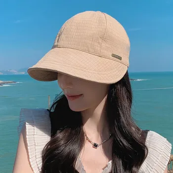 ถักหมวกผู้หญิง Foldable Sunshade งอาทิตย์หมวกสำหรับผู้หญิงหญิงเกาหลีตกปลาหมวกชาวประมงหมวก Adjustable เชือก Gorro Sunhat
