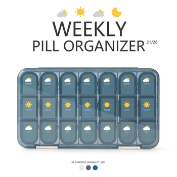 ทุกสัปดาห์ Pilll กล่องความจุสูงยา Dispenser 7 วันแผ่นหินจัดการห้องเก็บของกล่องส่วนยากรณีตู้คอนเทนเนอร์ Pastillero