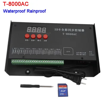 นำ controller T-8000AC SD การ์ด Controller สำหรับ WS2801 WS2811 LPD88068192 หน่วยเป็นพิกเซล DC5V waterproof Rainproof controller AC110-240V