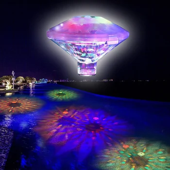 นำตัวเองลอยเคว้งคว้างสระว่ายน้ำแสงสว่างเพชรรูปร่างที่มีสีสรรลอยโคมไฟ Waterproof RGB นำแสงสว่างเพื่อว่ายน้ำบ่อน้ำปลาตัวถังอ่างอาบน้ำตกแต่งหน้าต่าง