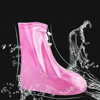 นิคผู้หญิงรองเท้าผ้าห่มสำหรับฝนตกนรองเท้าส้นเตี้ยข้อเท้ารองเท้าปกปิด PVC Reusable ไม่ใช่ใบปกปิดสำหรับรองเท้ากับภายใน Waterproof เลเยอร์