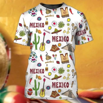 นิวเม็กซิกันผู้ชายนเสื้อชาติธงการพิมพ์,แฟชั่นอินทรี 3 มิติรูปแบบหย่อน sleeved นนักพฤกษศาสตร์,ปรับขนาดปกติกับโอ-คอคน
