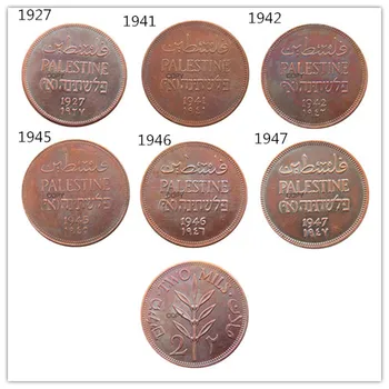 ปาเลสไตน์พร้อม 2 ไมล์ 192719411942194519461947 ทองแดงคัดลอกตกแต่งงานเหรียญ ปาเลสไตน์พร้อม 2 ไมล์ 192719411942194519461947 ทองแดงคัดลอกตกแต่งงานเหรียญ 0