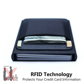 ผู้ชายธุรกิจอะลูมิเนียมเงินสดระบุตัวการ์ดโฮล์เดอร์ RFID การปิดกั้นเพียงน้อยงโลหะกระเป๋าคุมข้อมูลเหรียญกระเป๋าถือการ์ดคดีนี้บัตรเครดิตการ์ดกระเป๋าคุมข้อมูล rfid กระเป๋าคุมข้อมูล