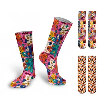ผู้หญิง Streetwear ตถุดิจิตอลการพิมพ์อยตะเข็บคราง)graffiti ถุงเท้า Unisex แฟชั่นของขวัญวันหยุดของมีความสุขถุงเท้า чулок
