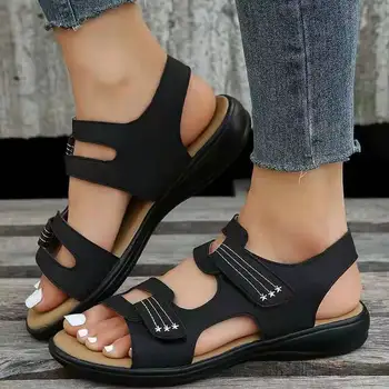 ผู้หญิงคนใหม่ Sandals ปกติกับแพลตฟอร์มที่รองเท้าสำหรับผู้หญิงที่แฟชั่นฤดูร้อนชายหาดโรมันผู้หญิงออกแบบ Footwear อีกอย่างขนาดลายเสือ Sandalias
