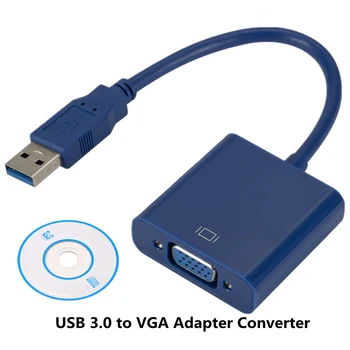 พอร์ต USB 3.0 จะ VGA อะแดปเตอร์หลายแสดง FHD วิดีโอ Converter สนับสนุน Windows7/8/10 คอมพิวเตอร์พื้นที่ทำงานแล็ปท็อปพิวเตอร์สำหรับจอ Projector