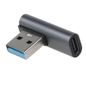 พอร์ต USB เป็นผู้ชายต้องพอร์ต USB C หญิงอะแดปเตอร์ 90 องศา USB3.ค่าเป็น 0 เพื่อพิมพ์ C สายเคเบิ้ลแก้ไขลวดลายจุดเชื่อมต่อ stencils สนับสนุน 10Gbps การโอนถ่ายข้อมูลสำหรับแร็พท็อปบประเภท-C