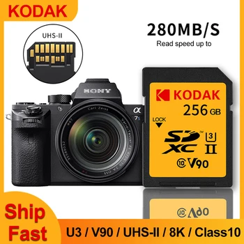 ฟิล์ม kodak SD การ์ด 256G SDHC SDXC UHS-ฉันไพ่ C10 U3 V304K V908K UHS-ฉันเต็มไปด้วล้องที่มีความคมชัดสูงนะวิดีโอที่เกินความจำแฟลชการ์ดสำหรับ Carame