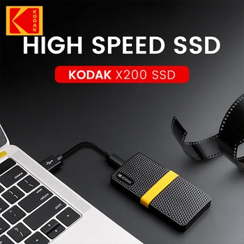 ฟิล์ม kodak X200 มินิเว็บเบราว์เซอร์ภายนอกแบบเคลื่อนย้ายได้ SSD แข็งของรัฐขับรถ 1TB USB3.1 ประเภท-C 1.8 นิ้ว 1TB แล็ปท็อปของพื้นที่ทำงานหนักขับรถส่งอิสระ