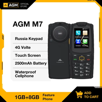 ภาษารัสเซีย Keypad Rugged โทรศัพท์ AGM M74G Volte Android วามสามารถของคุณสมบัติโทรศัพท์ Waterproof แตะต้องจอภาพเคลื่อนที่โทรศัพท์ 2500mAh มือถือ