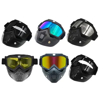 มอเตอร์ไซค์ฉลามหมวกกันน็อคทุกคนใส่แว่น Motocross หมวกกันน็อแว่นเรโทร Windproof เปิดหน้า Helmets หน้ากากทุกคนใส่แว่น