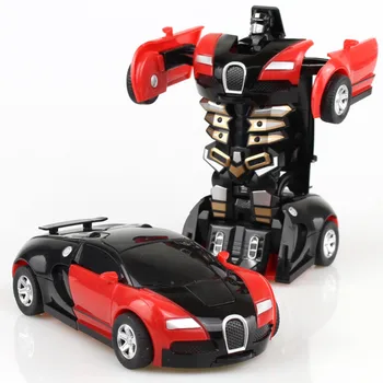 มินิ 2 ใน 1 รถของเล่นของหนึ่งกุญแจ Deformation รถของเล่นอัตโนมัติการเปลี่ยนแปลงหุ่นยนต์รุ่นรถ Diecasts ของเล่นเด็กของขวัญลูกของเล่น