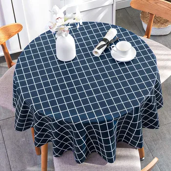 ร Tablecloths PVC Waterproof น้ำมันหลักฐานแบบวงกลมโต๊ะเสื้อผ้ากลับบ้านไปกินมื้อเย็นโต๊ะเคยใช้ตกแต่ง 19 สีหลายขนาด