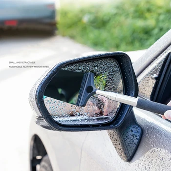 รถ Rearview กระจก Wiper Telescopic กระจกโดยอัตโนมัติ Squeegee เครื่องมือทำความสะอาด 98cm นานจัดการรถทำความสะอาดเครื่องมือกระจกกระจกจางๆเครื่องมือทำความสะอาด