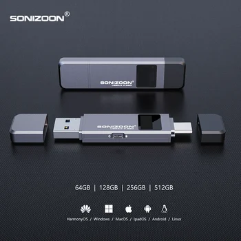 รอยนิ้วมือการเข้ารหัสแบบเคลื่อนย้ายได้ SSD 128/256/512GBWrite การคุ้มครองฟังก์ชันเต็มเมืองพอร์ต USB แฟลชไดร์ฟ TPYEC3.2 ปากกาขับรถ USB3.2