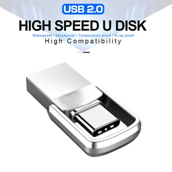 ร้อนแรงพอร์ต USB 2.0 บนระเภท C พอร์ต USB แฟลชไดร์ฟ OTG ปากกาขับรถ 256GB 128GB 64GB 2 ใน 1 พอร์ต USB ติดความเร็วสูง Pendrive 32GB 16GB เงิน