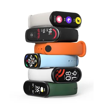 ร้อยข้อมือขอร้อวงดนตรี 8 มัด NFC เครื่องประดับกีฬาซิลิโคนยาง SmartWatch Wristband pulseira correa Xiaomi MiBand 8 มัด