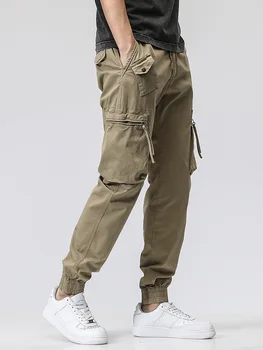 ฤดูใบไม้ผลิฤดูร้อน Color สินค้ากางเกงคน Streetwear หลายกระเป๋า Joggers องกองทัพทหารรูปแบบแข็งของค็อตตอนปกติกับอุปกรณ์ทางเทคนิคกางเกง