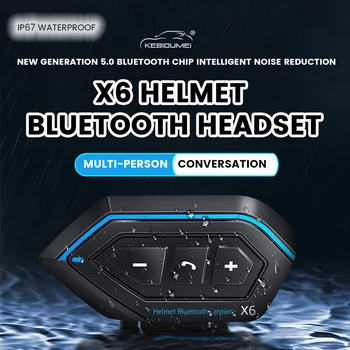ล่าสุด X6 หมวกกันน็อ headset Motorbike BT Interphone มอเตอร์ไซด์บลูทูธองหมวกกันน็อกหูฟังเสียงสเตริโอ(stereo)Headset สำหรับโทรศัพท์มือถือ 2 ล็คไรเดอร์