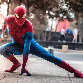 วันฮัลโลวีนผู้ชายที่เป็นผู้ใหญ่/เด็ก TASM Spiderman Cosplay ชุดที่มหัสจรรย์ซุปเปอร์ฮีโร่ Zentai ชุดพวกผู้ชาย Bodysuit